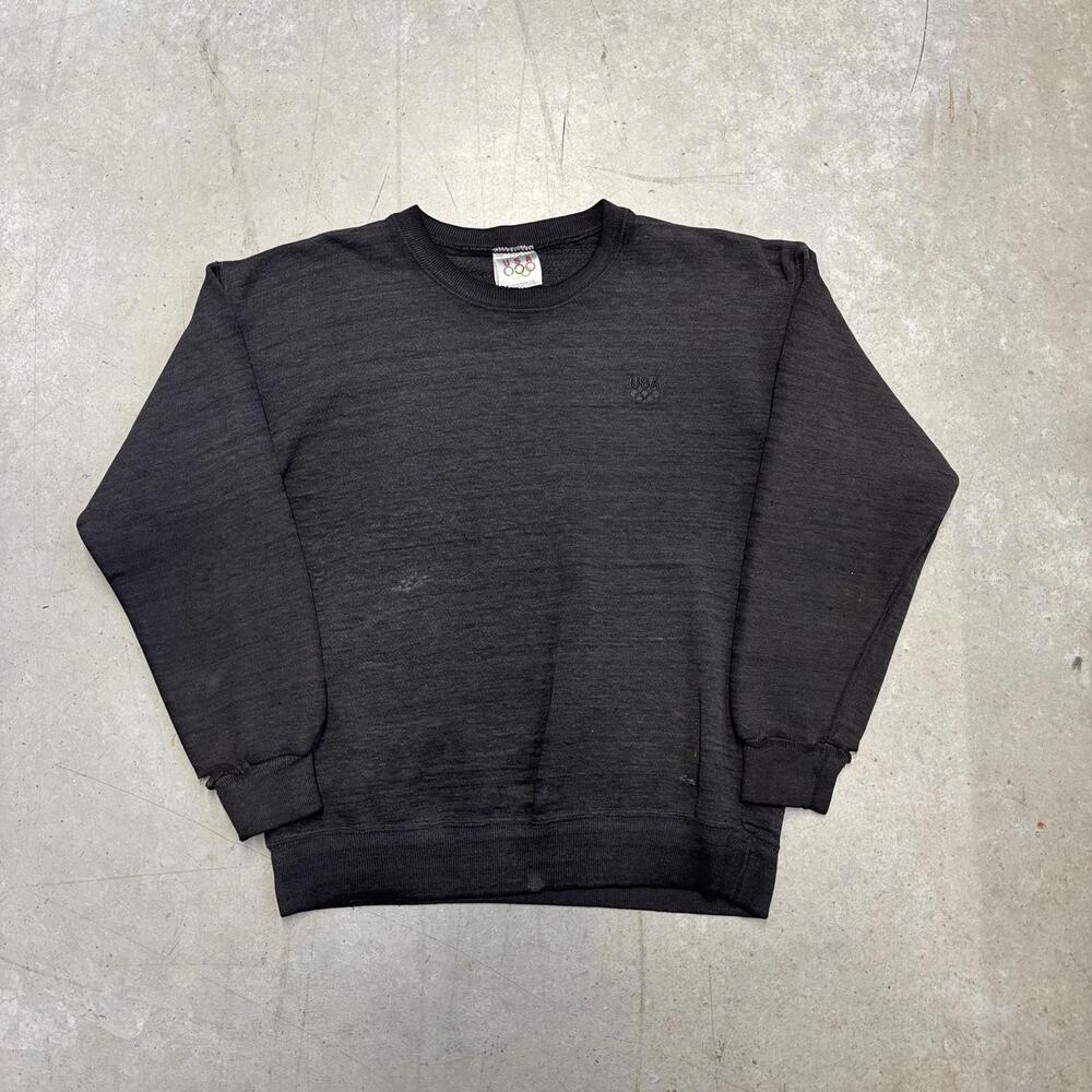 Vintage 90s USA Olympics Mini Logo Sun Faded Sweatshirt Medium Black